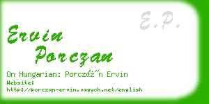 ervin porczan business card